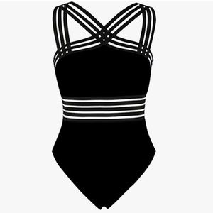 Women's One Piece Front Crossover Swimsuit
